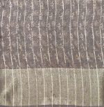 Gray Tussar Silk Saree with Silver Zari Border
