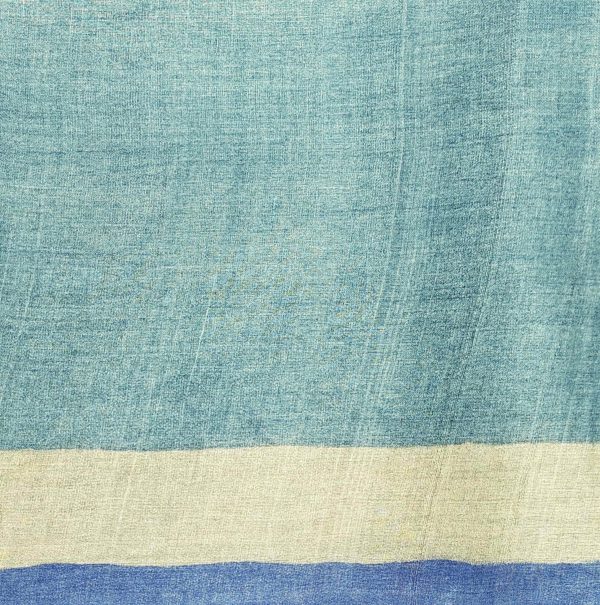 Pure Tussar Silk Saree in Blue with All-Over Prints