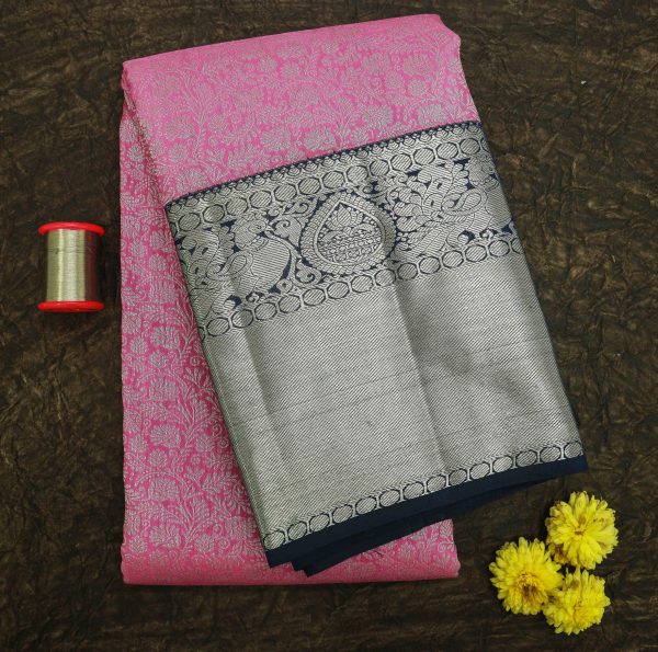 The Singaram Kanchipuram Pink Silk Saree