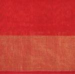 Dark Green Pochampally Silk Cotton Saree with Red Pallu