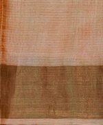 Pastel Peach Tussar Silk SareeĀ Floral Birds