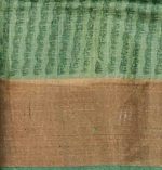 Pure Tussar Silk Saree with Floral Prints & Golden Tissue Border