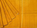 Pure Mustard Yellow Tussar Silk Saree with Threadwork Buttas