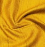 Pure Mustard Yellow Tussar Silk Saree with Threadwork Buttas