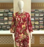 Red Cotton Floral Co-ord Set with Puff Sleeves & Palazzo Pants