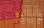 Handloom Red Pure Soft Silk Saree with Vairaoosi Patterns
