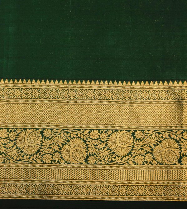 Pavithram Soft Silk Saree Bottle Green