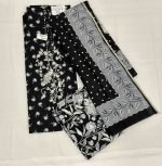 Black Cotton Salwar Material with Delicate Floral Patterns