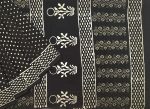 Mul Mul Cotton Saree in Black with Polka Dots