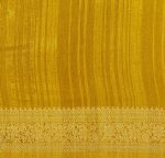 Mustard Semi Dola Silk Saree with Floral Zari Border