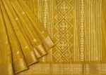 Mustard Semi Dola Silk Saree with Floral Zari Border