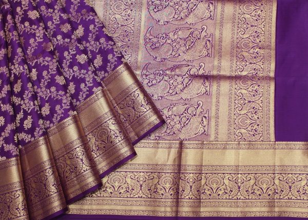 Pavithram Soft Silk Saree Dark Purple