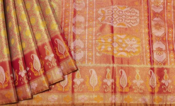 Golden Tissue Saree with Pochampally Zari Design
