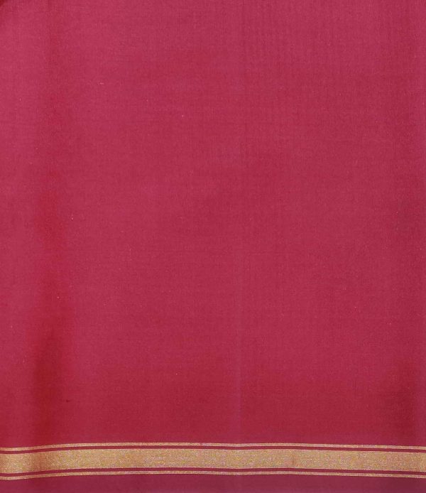 Pure Handloom Silk Saree in Dark Coral Pink with Golden Zari Peacock Motifs