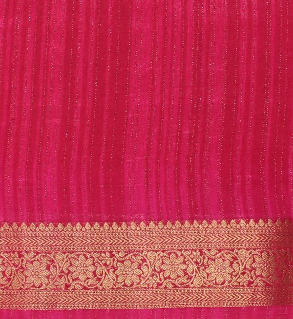 Rani Pink Semi Dola Silk Saree with Zari Prints