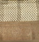 Gray Beige Pure Chanderi Cotton Saree with Zari Border