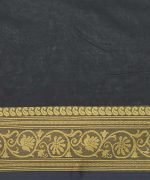 Pure Bengal Cotton Saree in Maroon with Black Threadwork Border