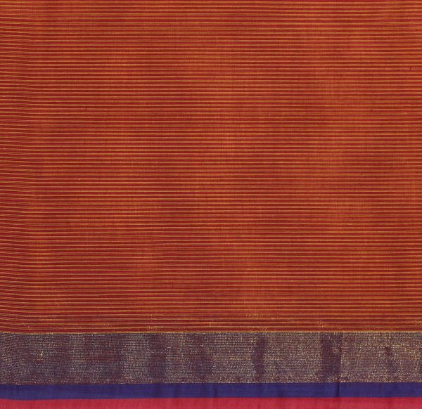 Rust Brown Pure Kovai Cotton Saree with Zari Buttas