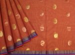 Rust Brown Pure Kovai Cotton Saree with Zari Buttas