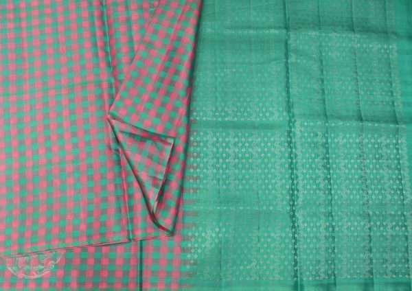 Handloom Pure Soft Silk Saree with Checks