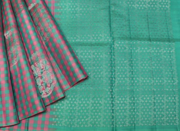 Handloom Pure Soft Silk Saree with Checks