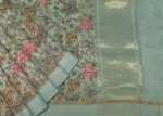 Pastel Blue Chanderi Cotton Saree with Rose Prints & Zari