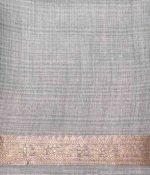 Pure Tussar Saree in Pastel Gray