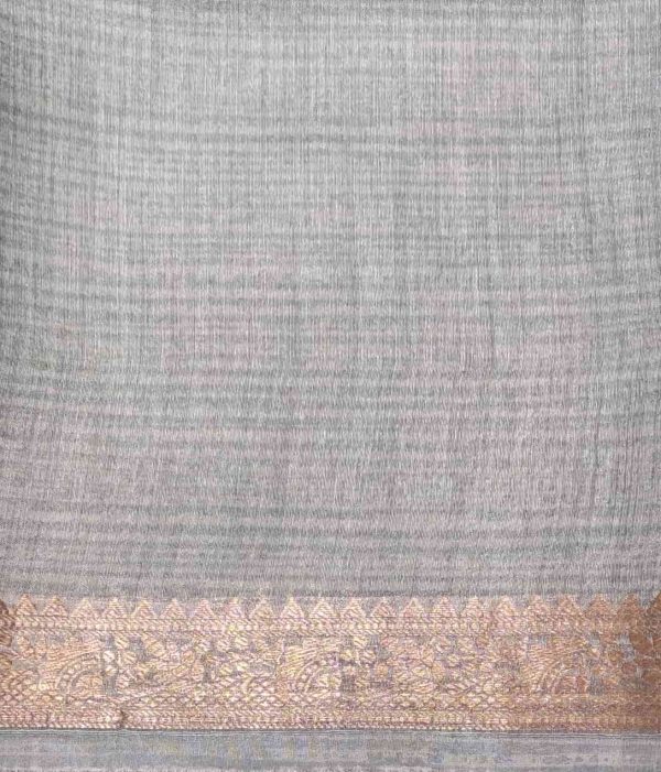 Pure Tussar Saree in Pastel Gray