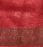Red Tussar Silk Saree Zari Design