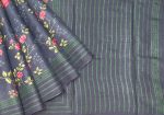 Pure Tussar Silk Saree with Rose Digital Prints