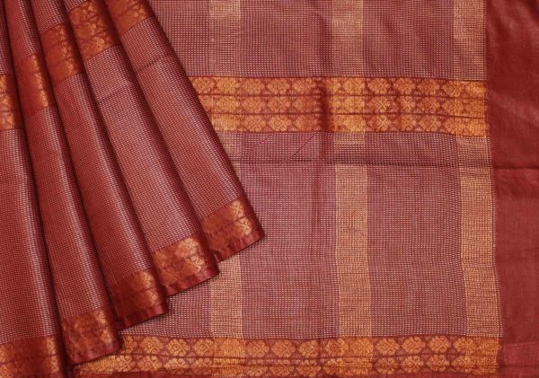 Bhagalpur Cotton Saree in Deep Red Shades