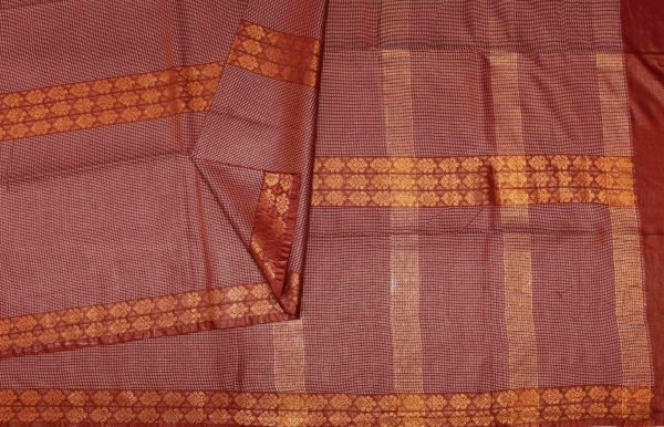 Bhagalpur Cotton Saree in Deep Red Shades
