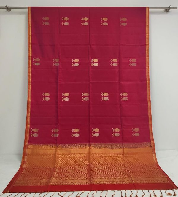 Maroon Handloom Soft Silk Saree