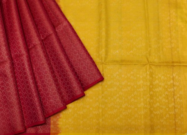 Handloom Pure Silk Saree in Dark Pink with Brocade Zari Weaving