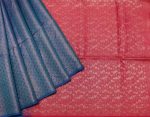 Handloom Pure Silk Saree in Deep Blue with Brocade Zari Weaving