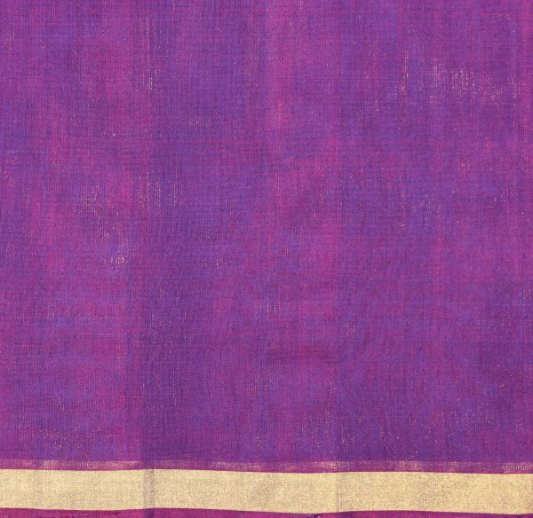 Handloom Pure Silk Cotton Saree in Peacock Blue with Contrast Magenta Pallu