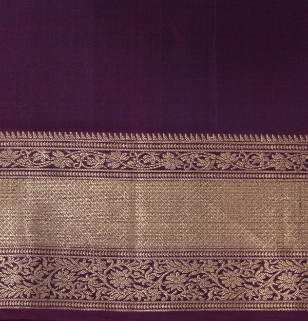 Dual Green Pure Soft Silk Saree with Wine Zari Border