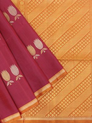 Maroon Handloom Soft Silk Saree