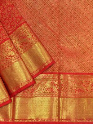Kanchivaram Bridal Saree in Red Shades