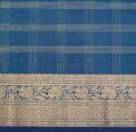 Pure Handloom Silk Saree in Peacock Green with Rich Navy Blue Border