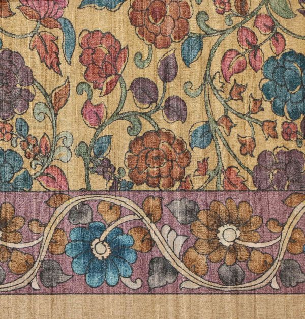 Semi Tussar Saree in Blue Shades