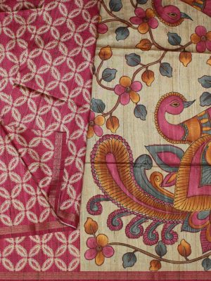 Semi-Tussar-Saree-in-Bright-Pink-Shades-1-scaled-1.jpg