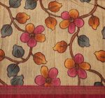 Semi Tussar Saree in Bright Pink Shades with Geometric Patterns