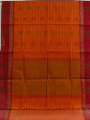 Pure Handloom Kovai Cotton Saree With Contrast Border