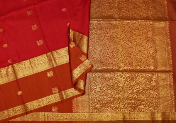Reddish Pink Soft Silk Saree Retta Pet Border