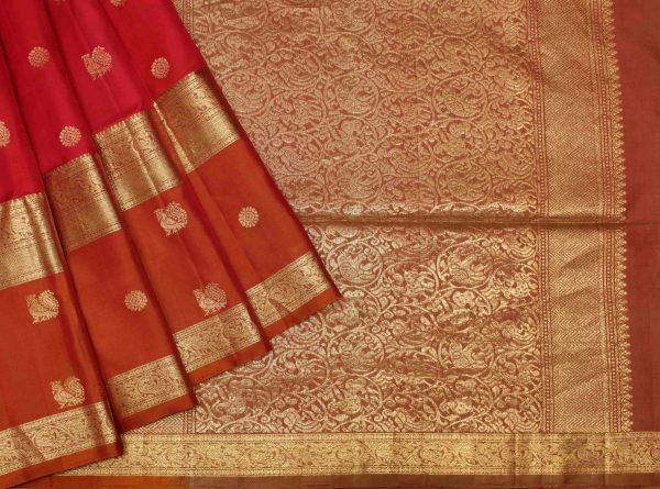 Reddish Pink Soft Silk Saree Retta Pet Border