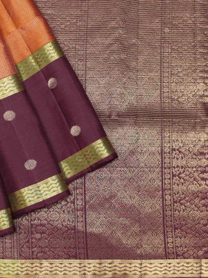 Handloom Soft Silk Saree Rust Orange