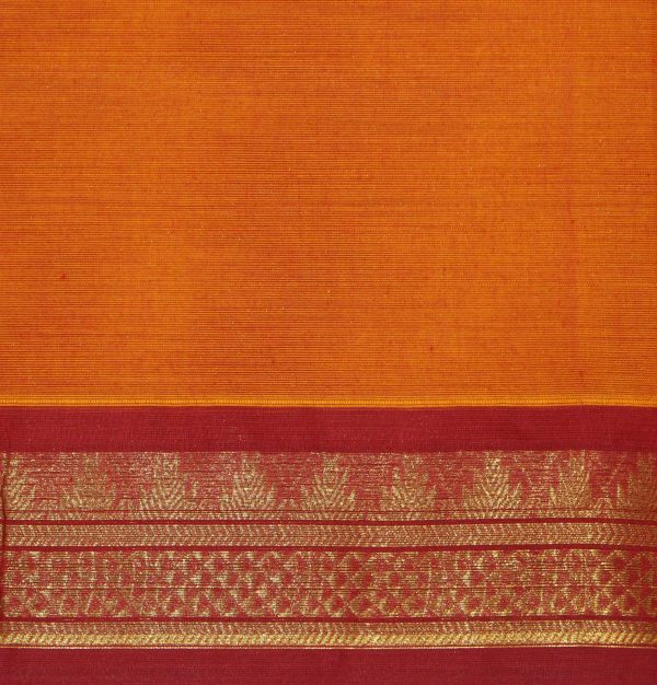 Dark Orange Kanchi Chettinad Cotton Saree