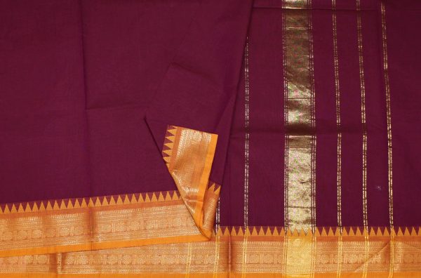 Magenta Kanchi Chettinad Cotton Saree