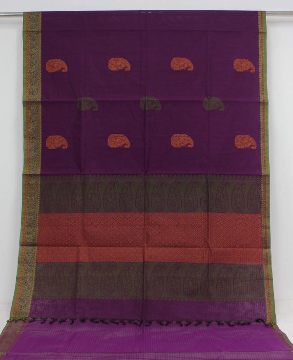 Handloom Pure Kovai Cotton Saree Purple